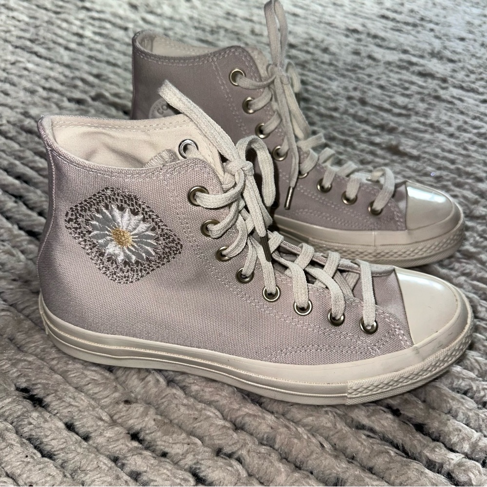 Converse ‘Festival Smoothie’ High-Top Sneakers with White Rubber Sole size 9 - Picture 4 of 10